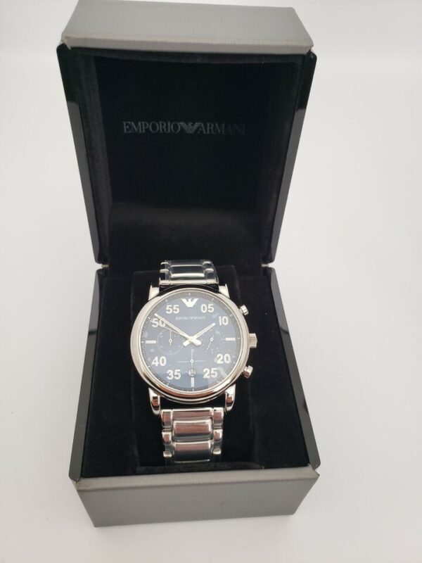 Articulo 901-08-05243-Emporio Armani Reloj Cronógrafo Plateado de Acero Inoxidable Para Hombre - Imagen 4